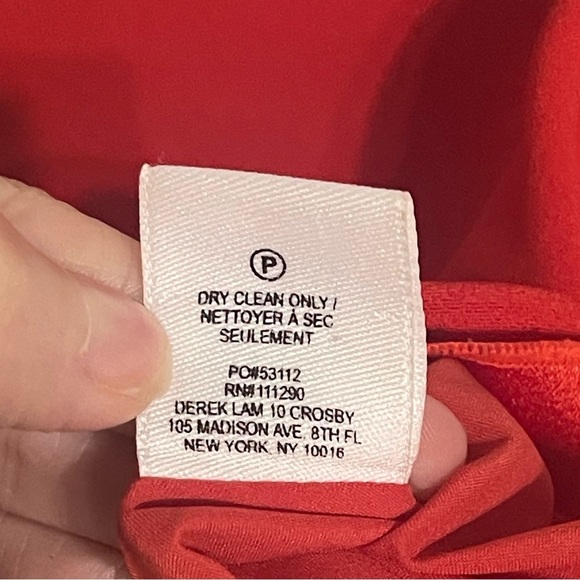 NEW Derek Lam 10 Crosby Red Blouse Tank Gold Chain Straps Size 2 - Picture 8 of 8